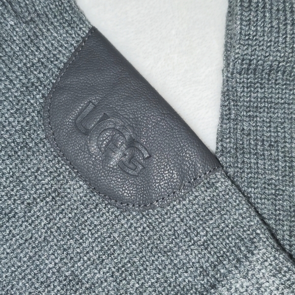 UGG Knit & Leather Touchscreen Tech Winter Gloves - Picture 2 of 4